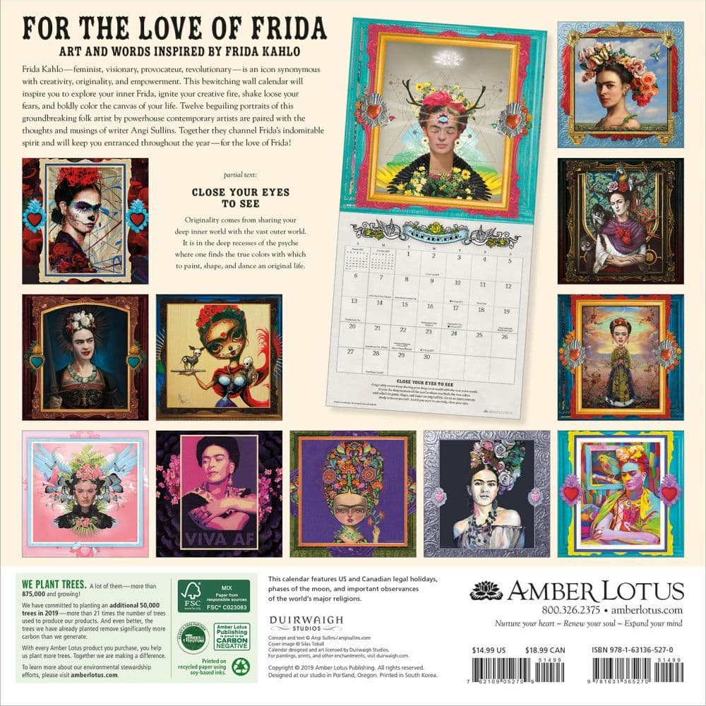 For the Love of Frida Wall Calendar