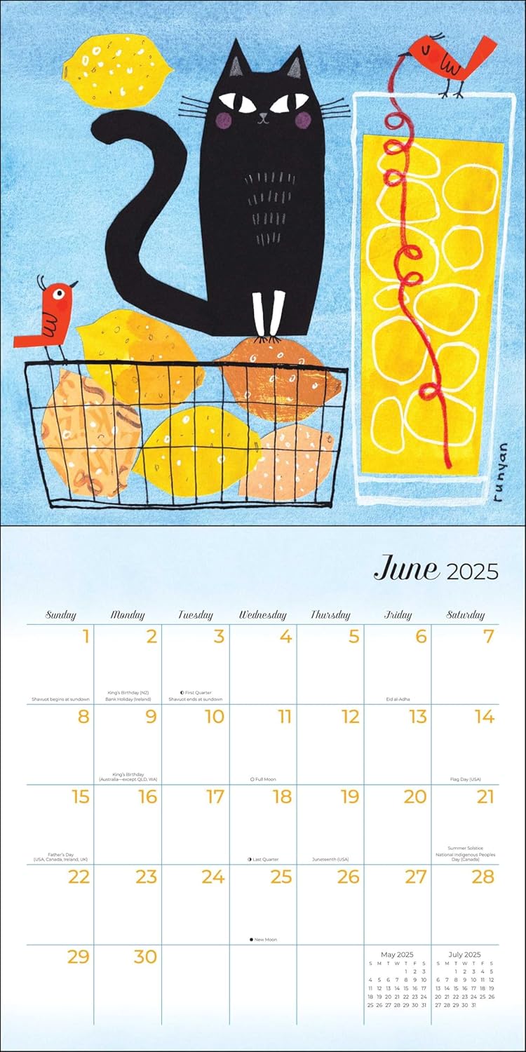 Feline 2025 Wall Calendar June