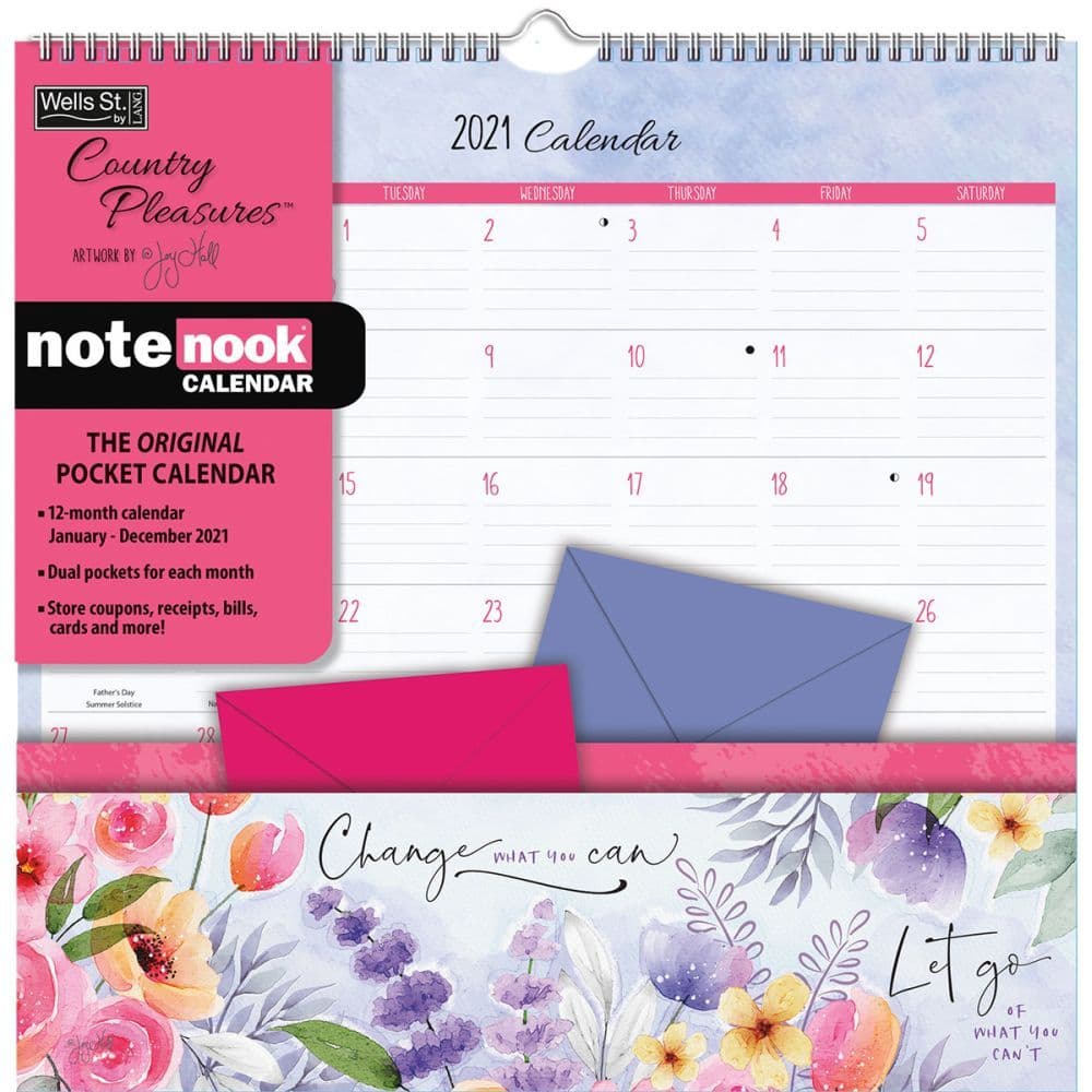 Country Pleasures Note Nook Pocket Wall Calendar by Joy Hall