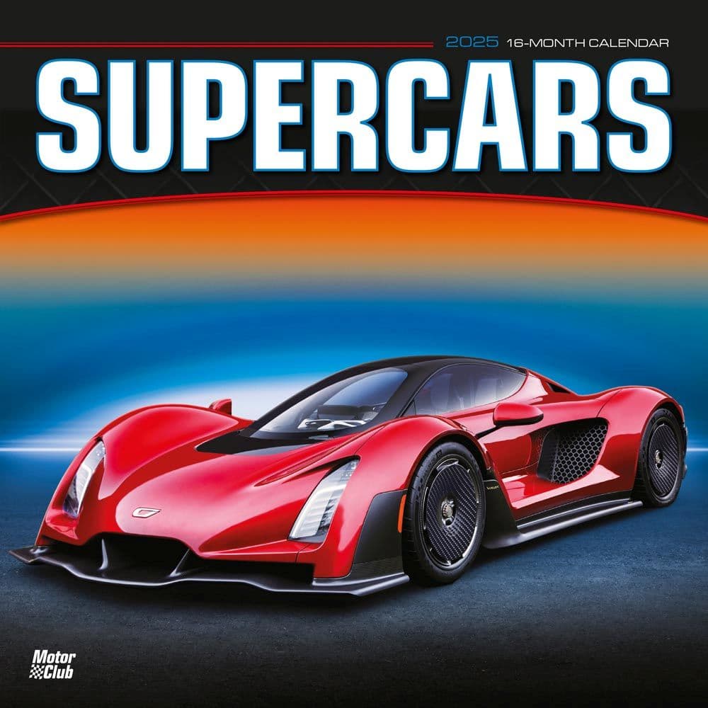 Supercars Square Motor Club 2025 Wall Calendar