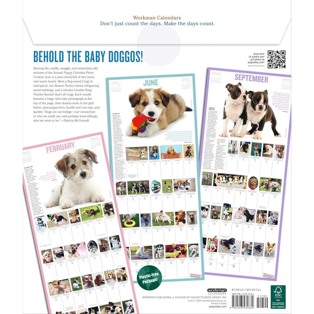Puppies 365 Days 2026 Wall Calendar First Alternate Image
