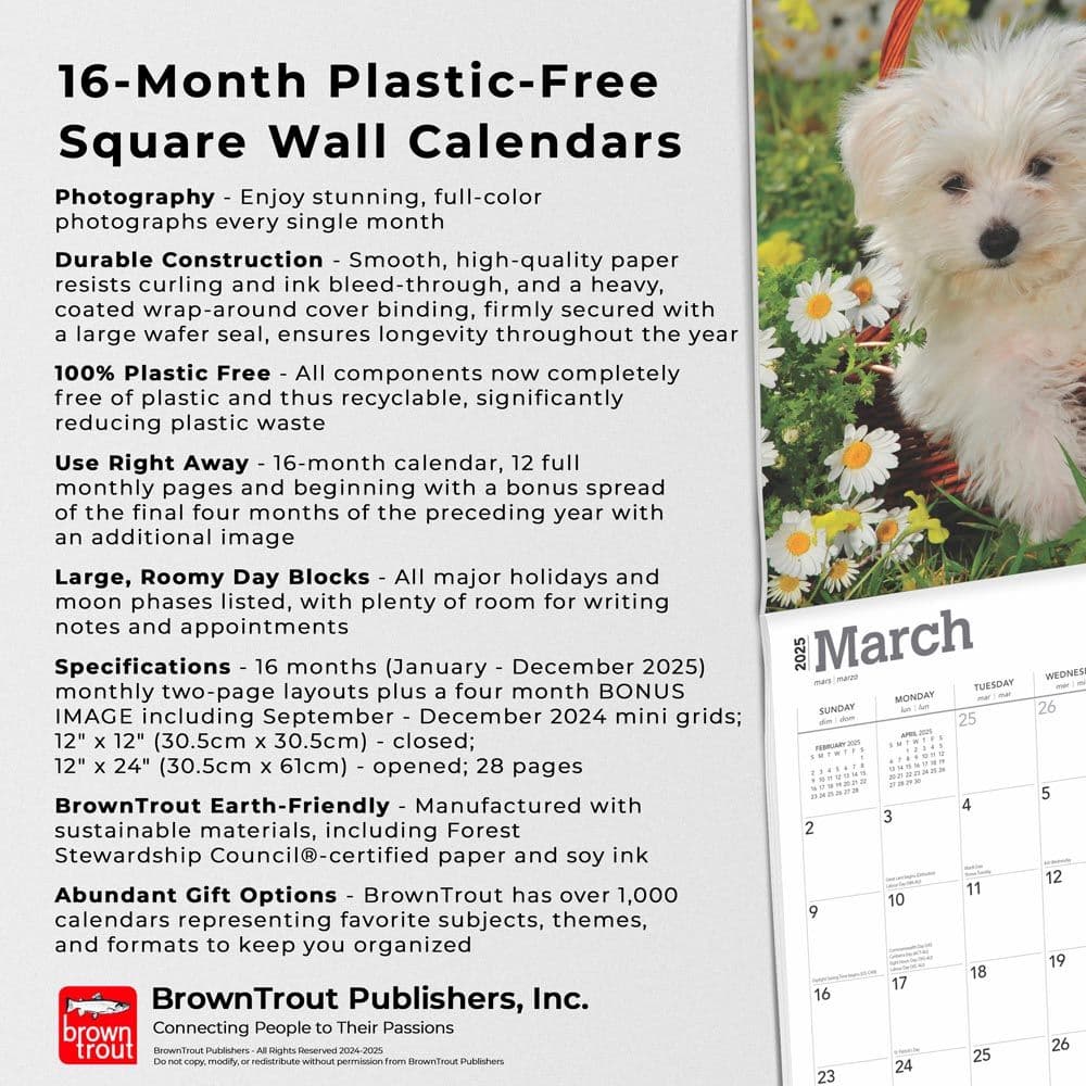 Maltese 2025 Wall Calendar