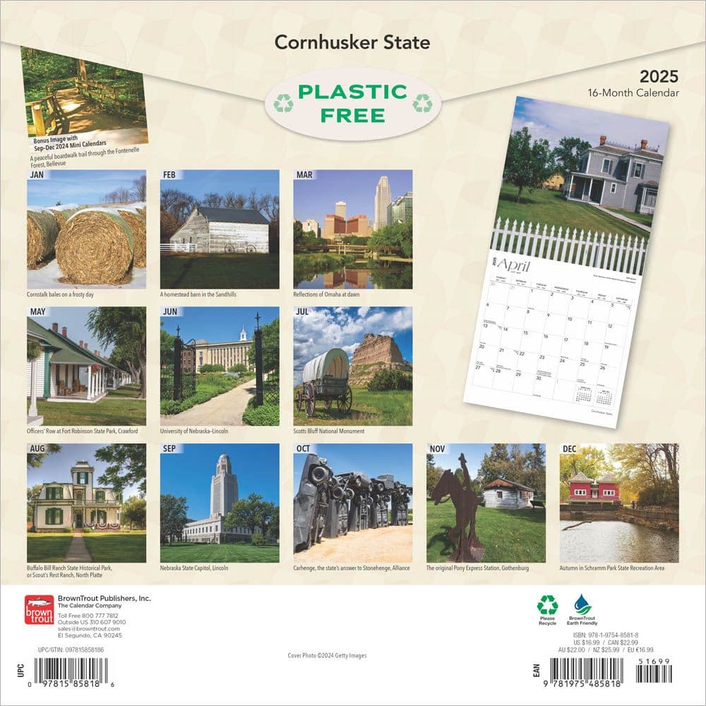 Cornhusker State Nebraska 2025 Wall Calendar First Alternate Image