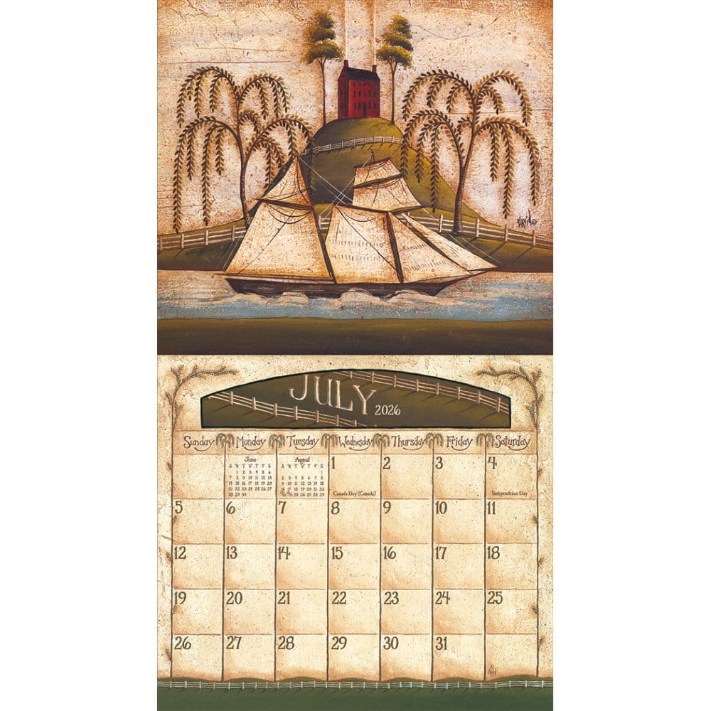 Folk Art by David Harden 2026 Mini Wall Calendar Third Alternate Image