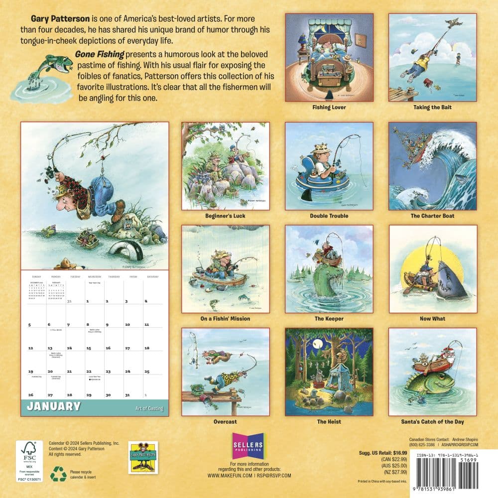 Gone Fishing by Gary Patterson 2025 Wall Calendar First Alternate Image width=&quot;1000&quot; height=&quot;1000&quot;