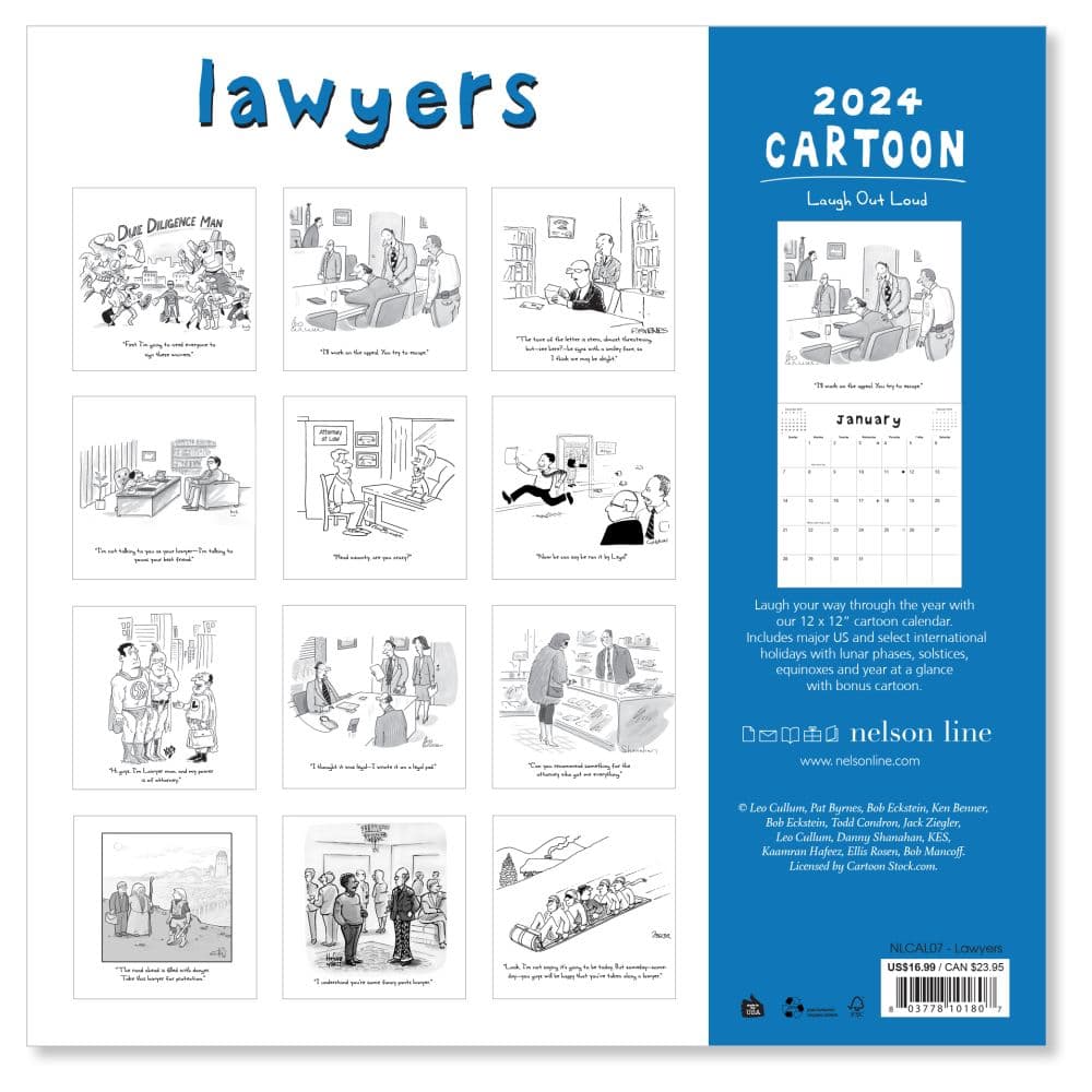 Lawyers Cartoons 2024 Wall Calendar Alternate Image 1