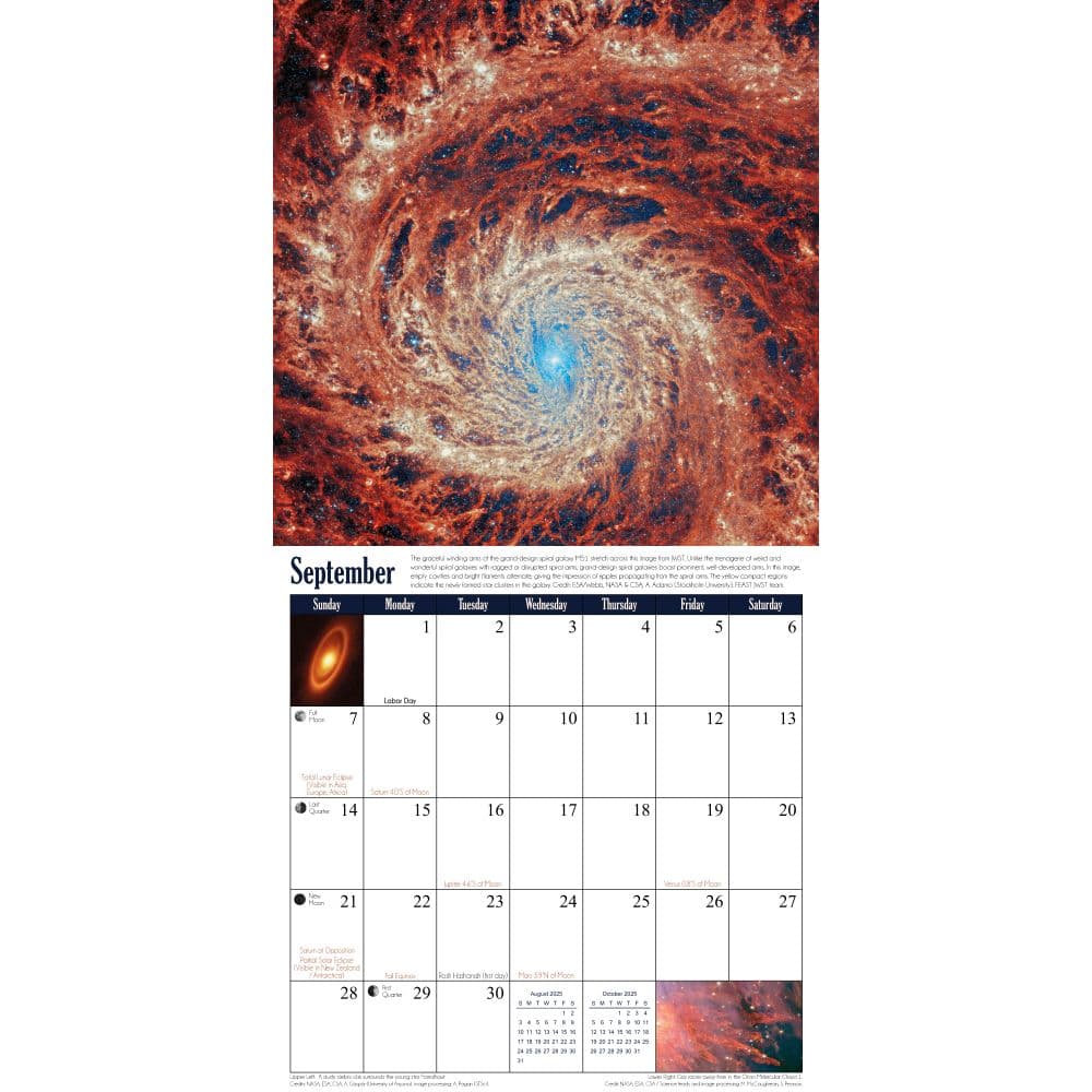 James Webb Telescope 2025 Wall Calendar Sixth Alternate Image