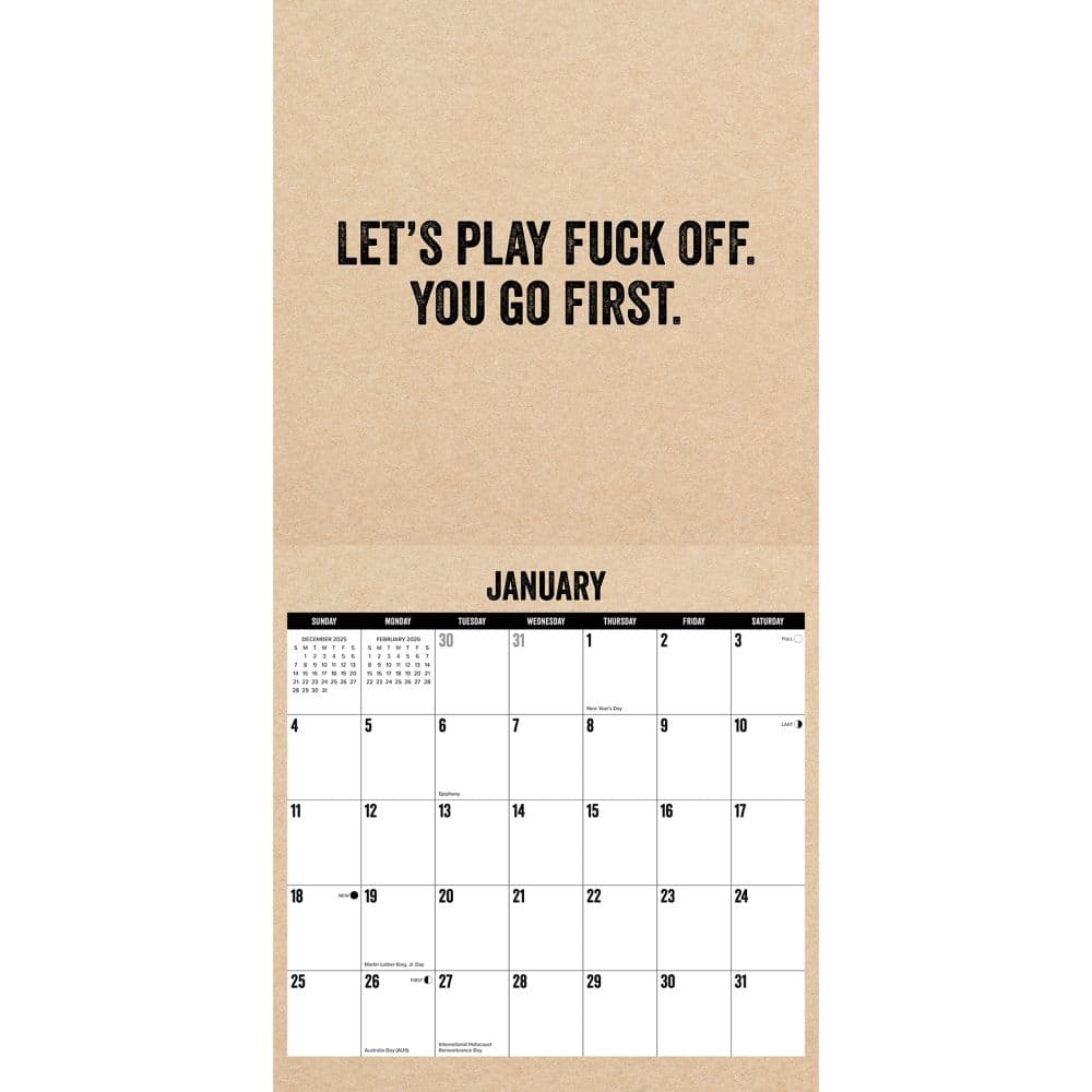 Fck It 2026 Wall Calendar Second Alternate Image