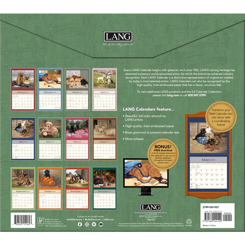Puppy 2027 Wall Calendar by Jim Lamb First Alternate Image