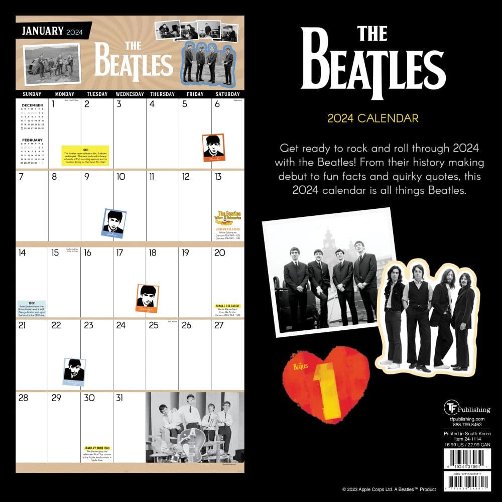 Beatles: A Day in the Life 2024 Wall Calendar First Alternate Image width=&quot;1000&quot; height=&quot;1000&quot;