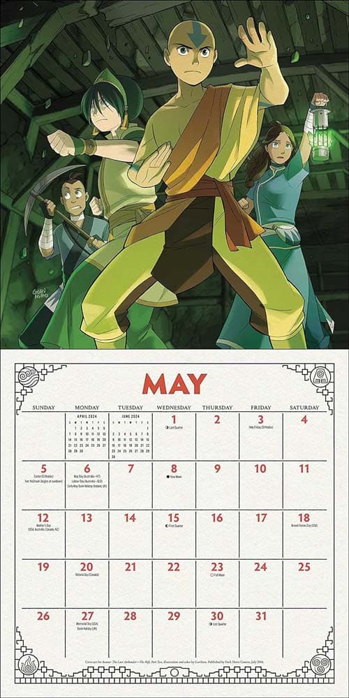 Avatar Last Airbender Collectors Edition 2024 Wall Calendar