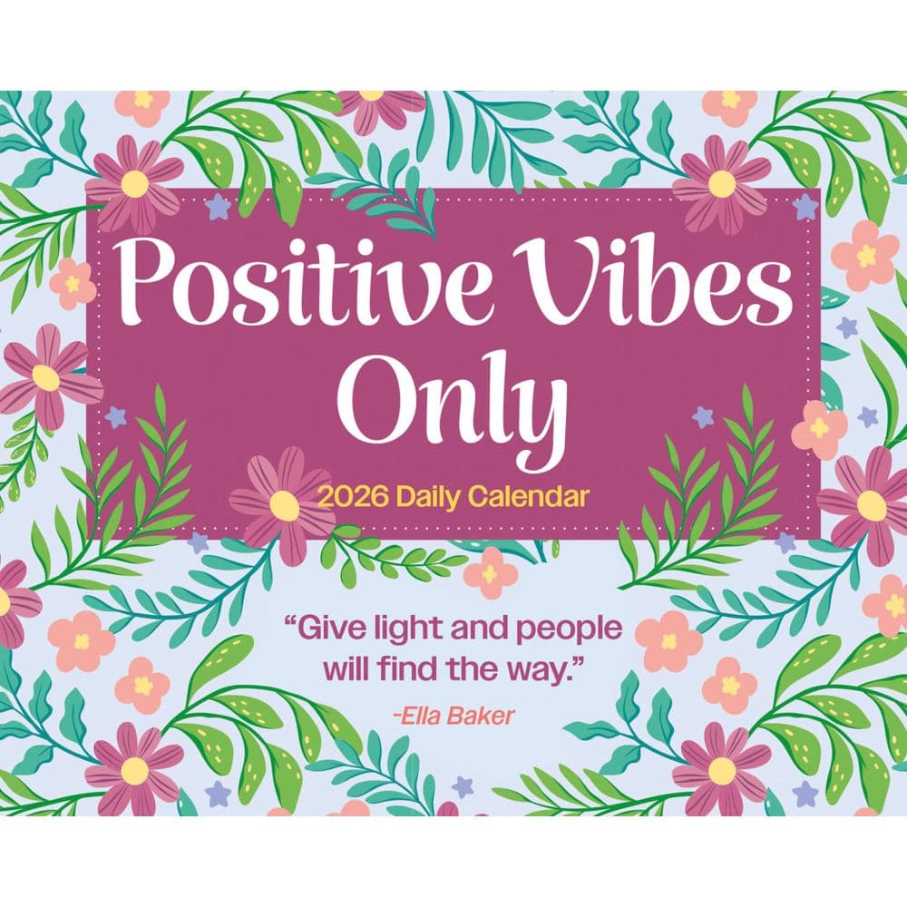 Positive Vibes Only 2026 Desk Calendar  Main Image