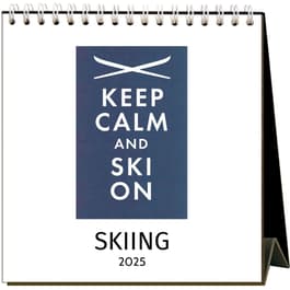Vintage Skiing 2025 Easel Desk Calendar