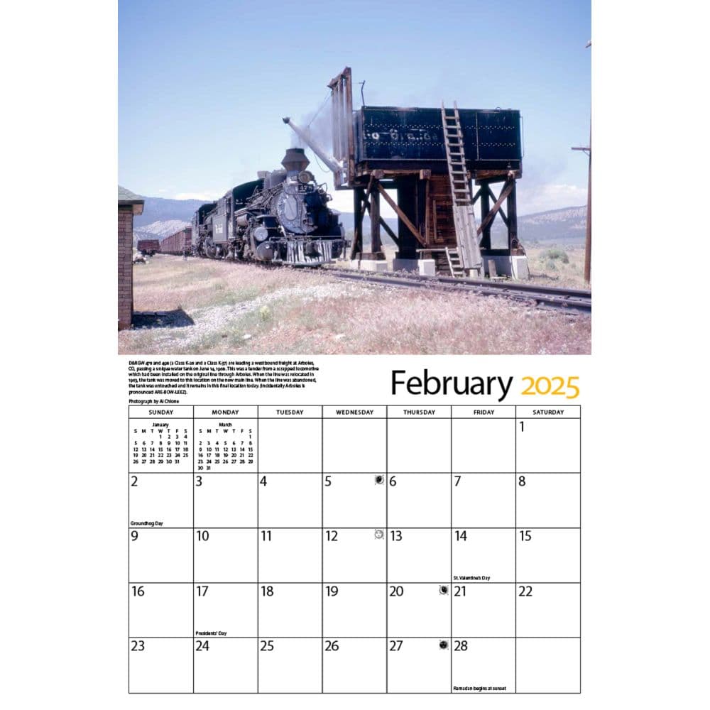 Colorado Trains Narrow Gauge 2025 Wall Calendar