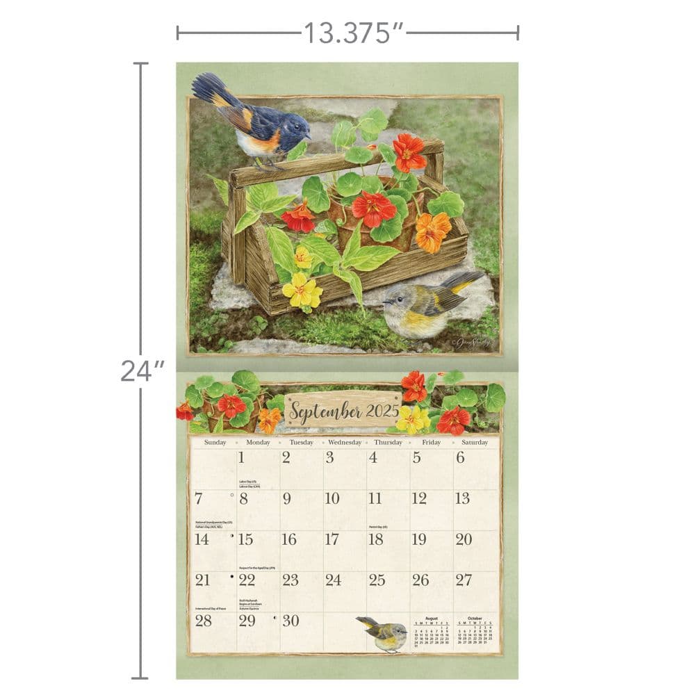 Birds in the Garden 2025 Wall Calendar by Jane Shasky_ALT6
