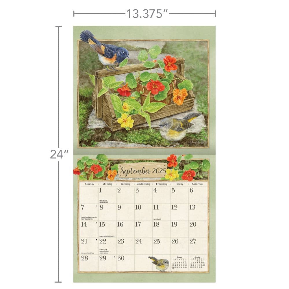 Birds in the Garden 2025 Wall Calendar by Jane Shasky