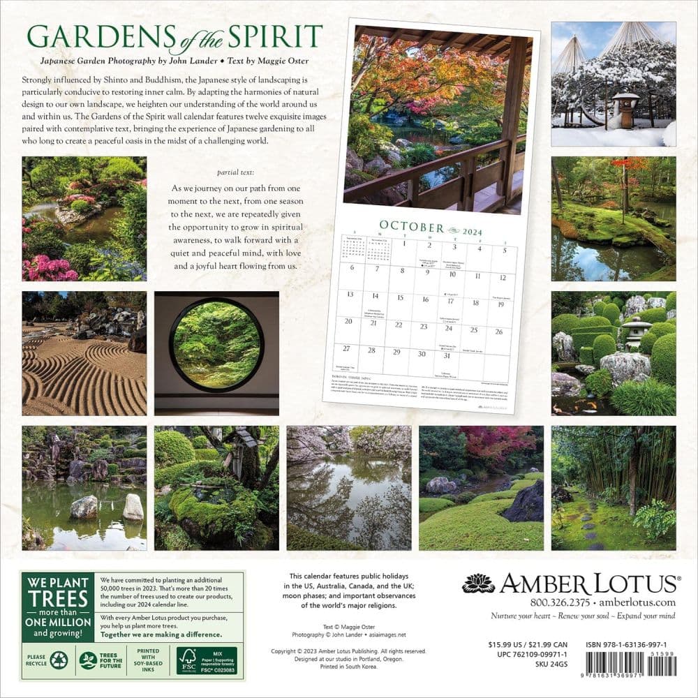 Gardens of the Spirit 2024 Wall Calendar Alt1