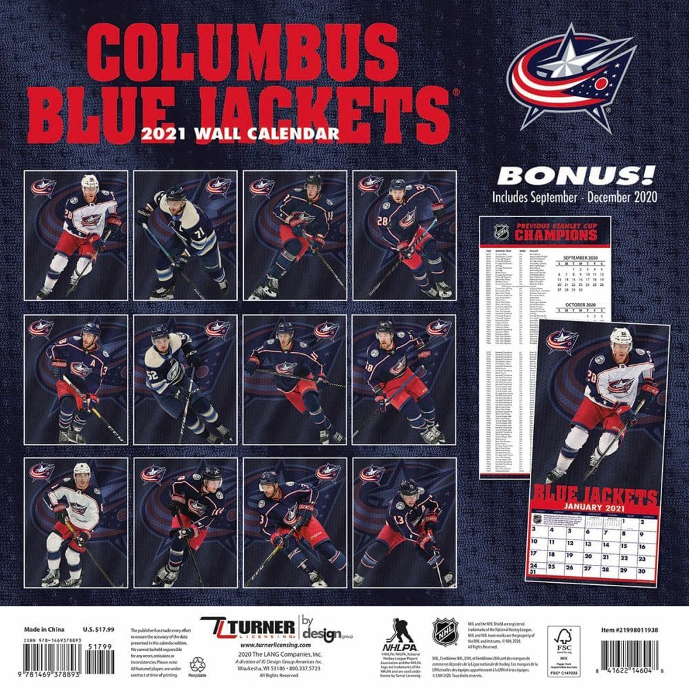 Columbus Blue Jackets Wall Calendar