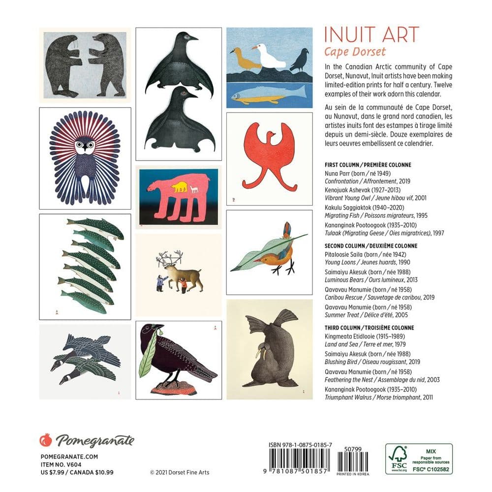 Inuit Art 2022 Mini Wall Calendar - Calendars.com