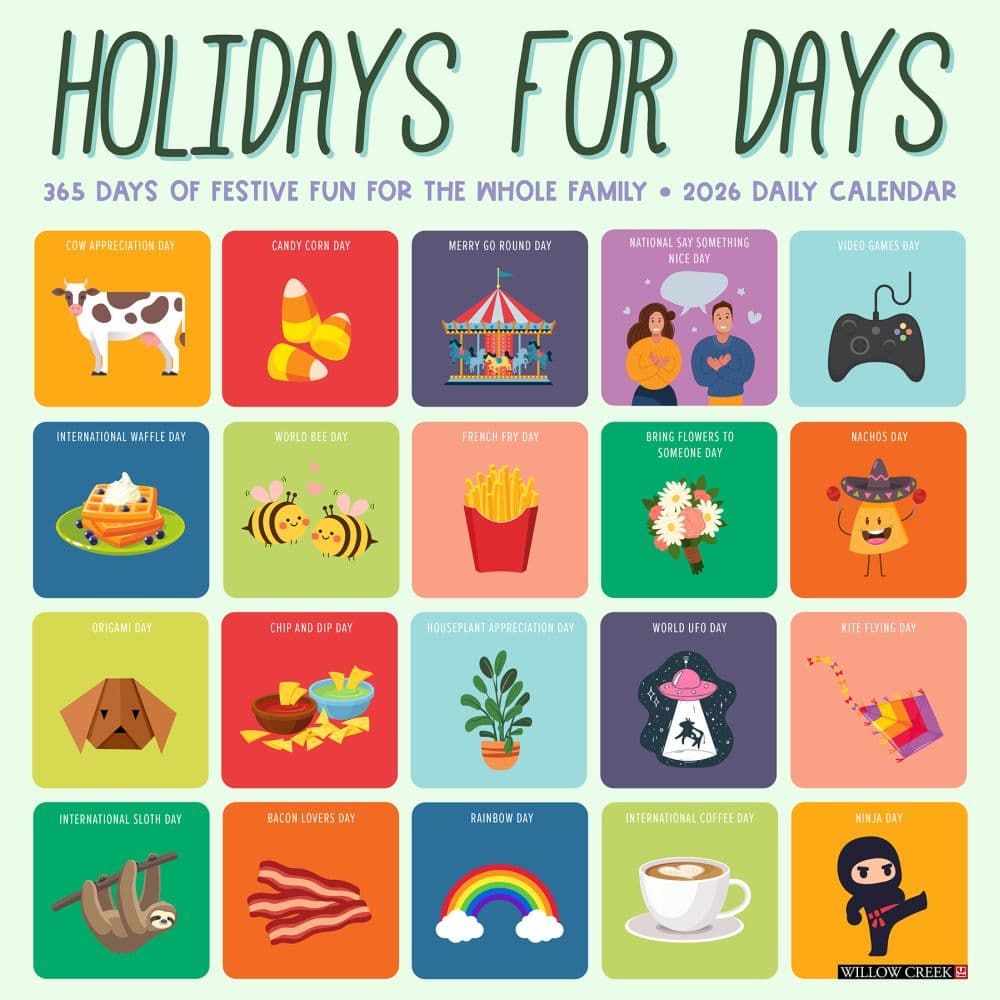 Holidays for Days 2026 Wall Calendar Main Image