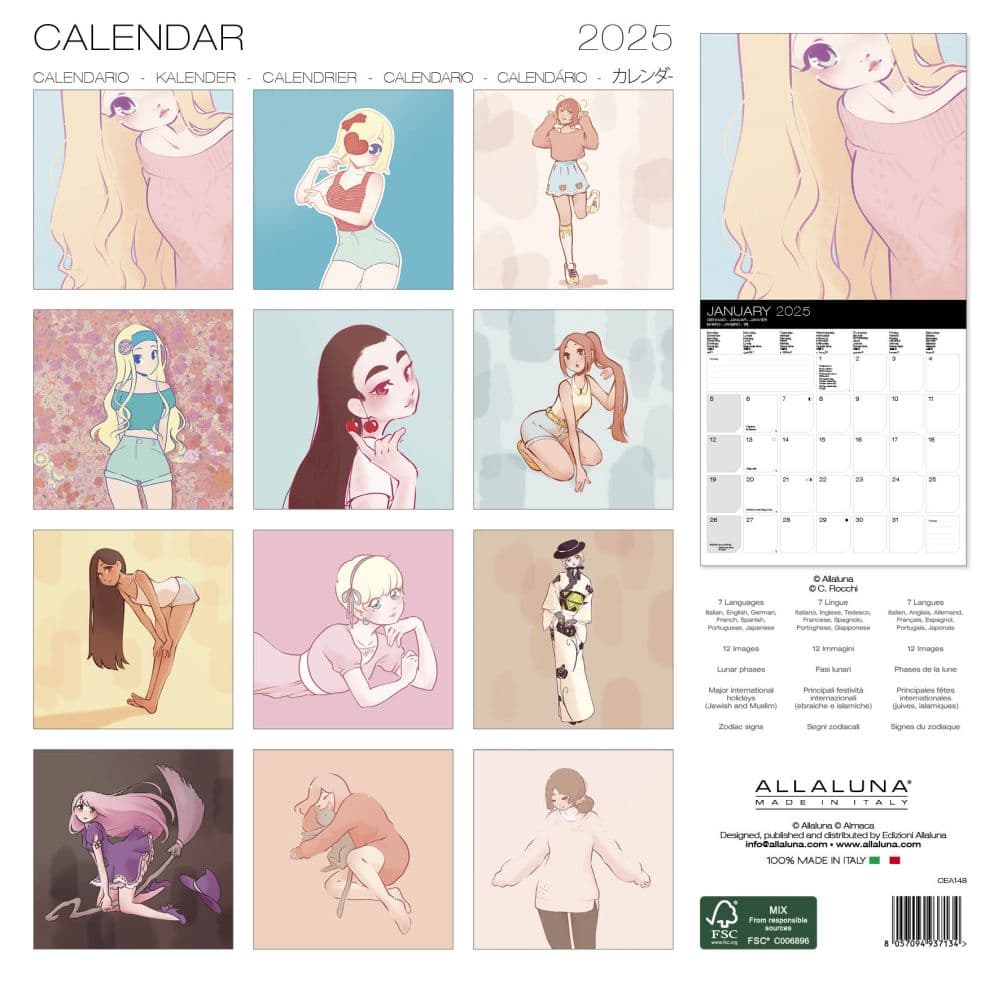 Manga Girls 2025 Wall Calendar First Alternate Image width=&quot;1000&quot; height=&quot;1000&quot;