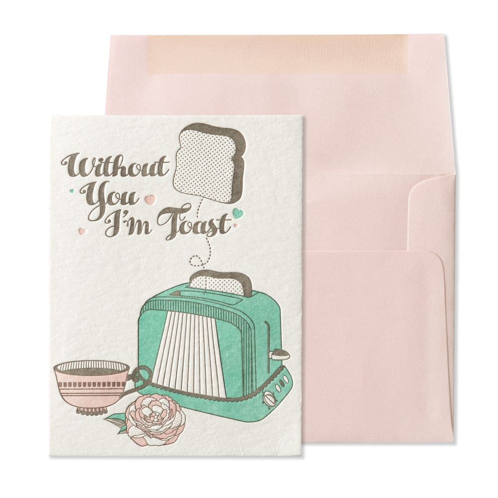 Retro Toast Valentine's Day Card Main Product Image width="1000" height="1000"