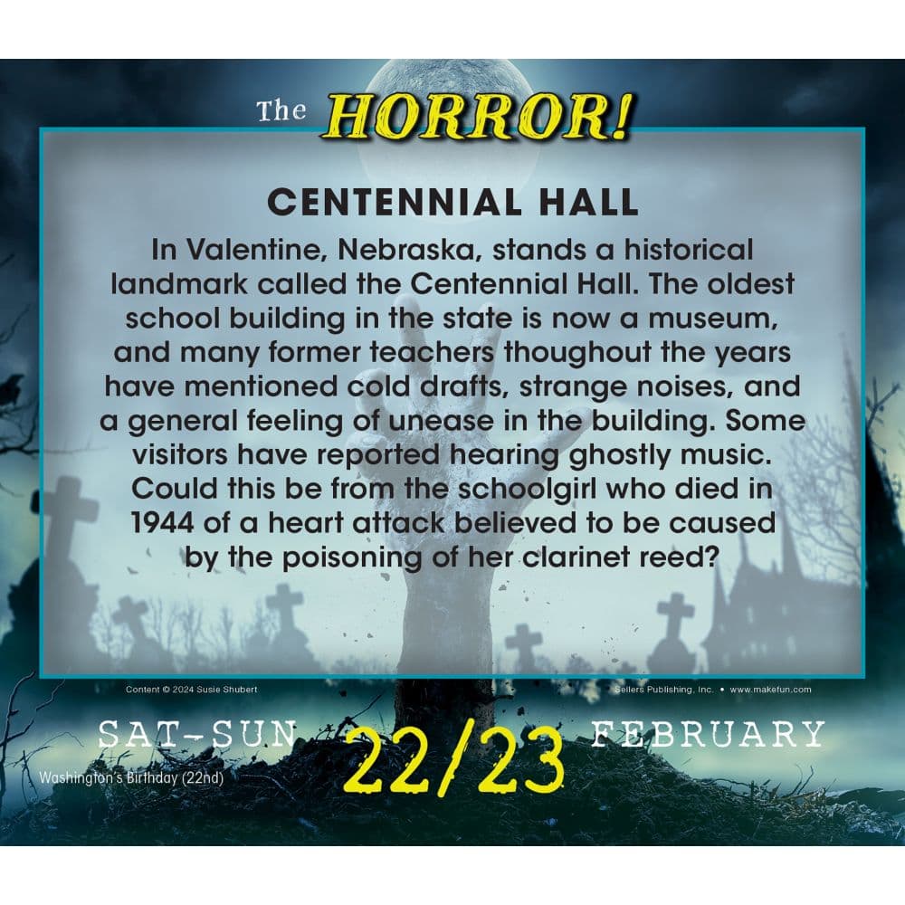 The Horror Terrifying Trivia 2025 Desk Calendar