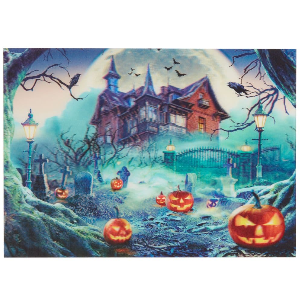 3-D Haunted House Scene Halloween Card First Alternate Image width=&quot;1000&quot; height=&quot;1000&quot;