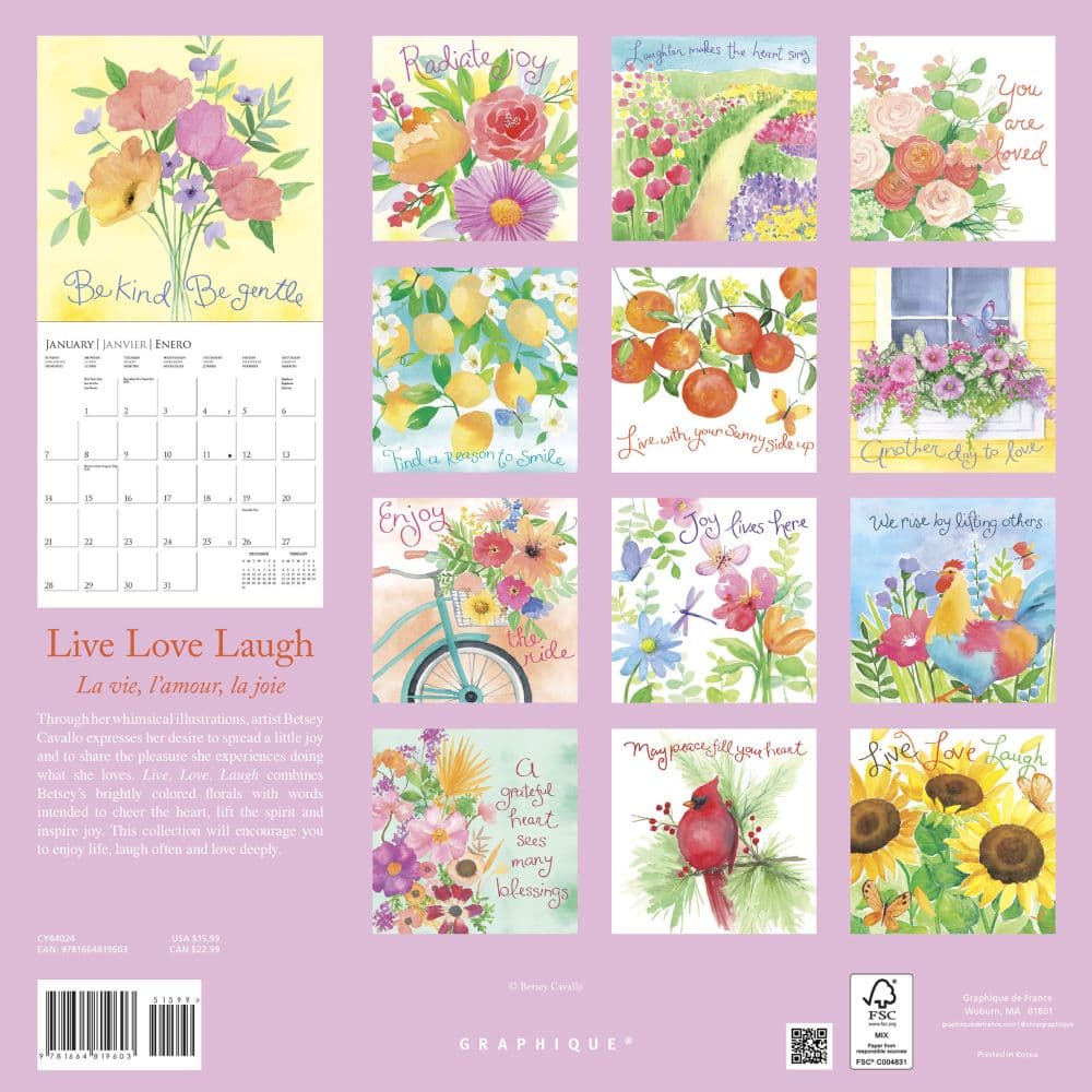 Live Love Laugh Cavallo 2024 Wall Calendar