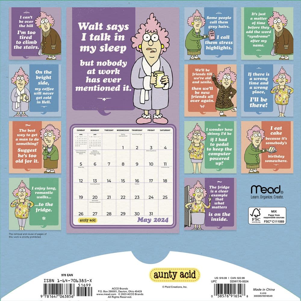 Aunty Acid 2024 Wall Calendar - Calendars.com