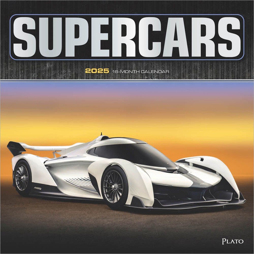 Supercars by Plato 2025 Wall Calendar