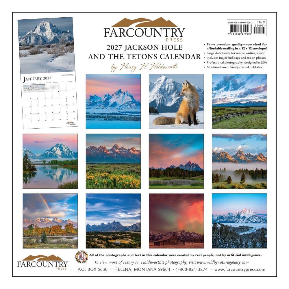 Jackson Hole and the Tetons 2027 Wall Calendar First Alternate Image