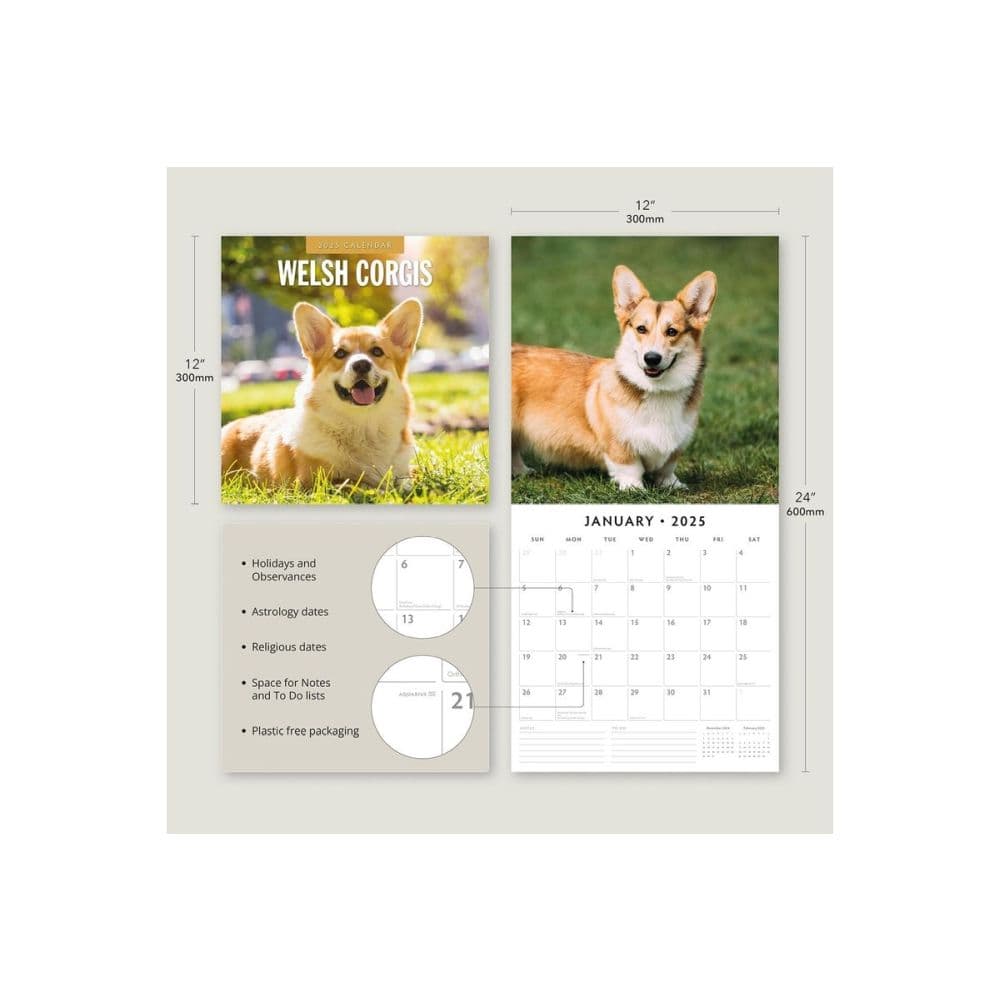 Welsh Corgis 2025 Wall Calendar Alt3