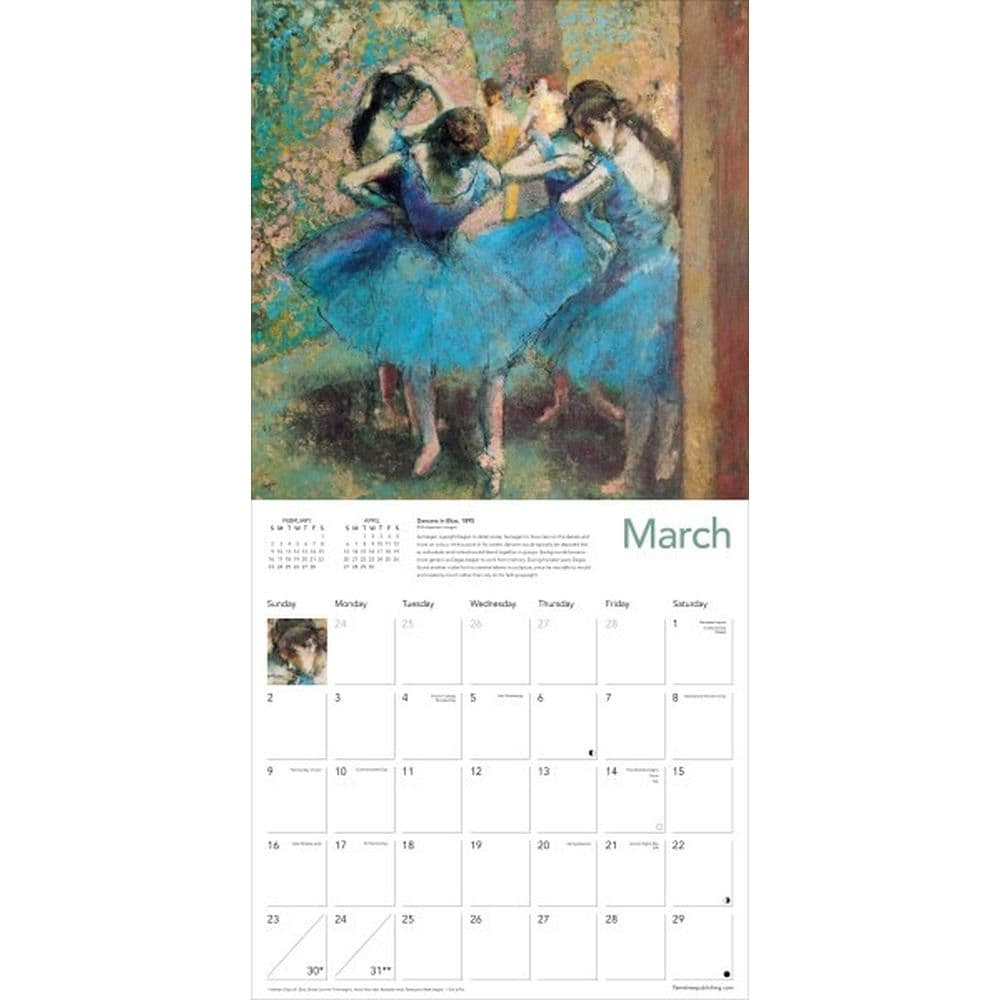 Degas Dancer 2025 Wall Calendar Second Alternate Image