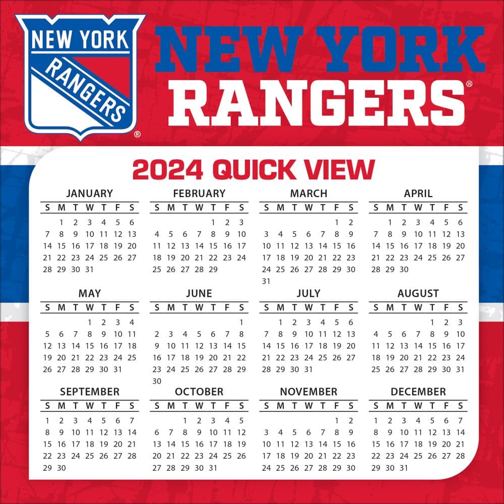 New York Rangers 2024 Desk Calendar - Calendars.com