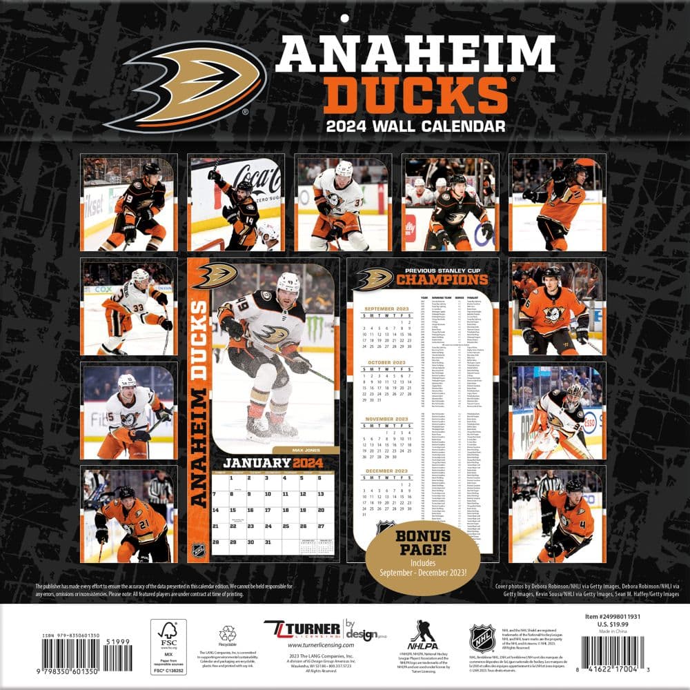 Anaheim Ducks 2024 Wall Calendar First Alternate Image width=&quot;1000&quot; height=&quot;1000&quot;