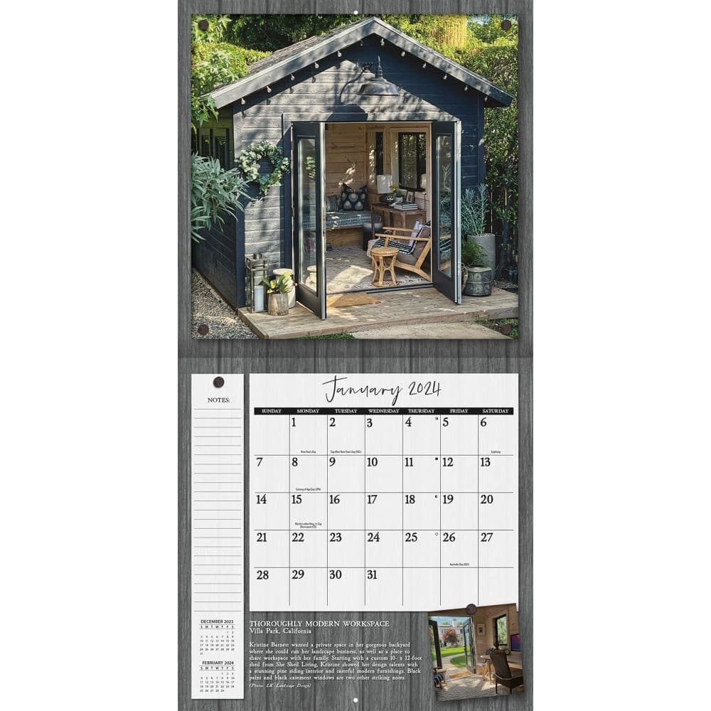 Chic Sheds 2024 Mini Wall Calendar