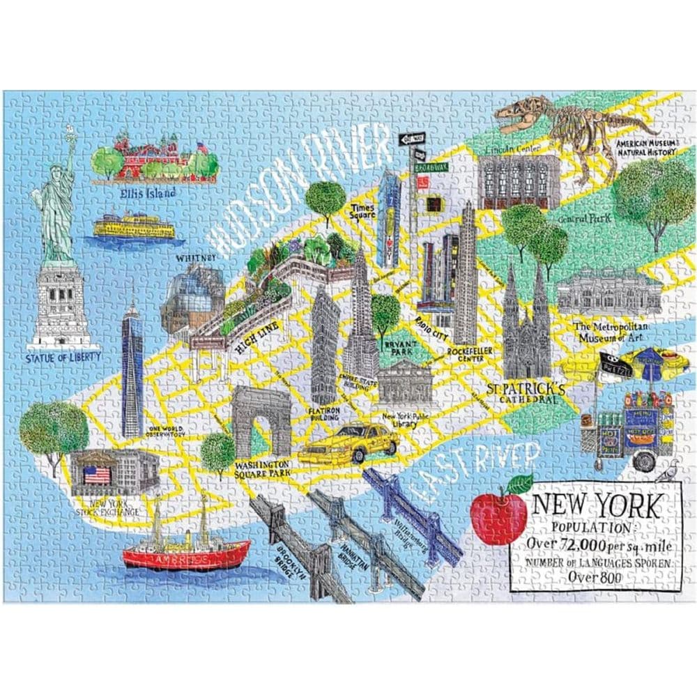 New York City Map 1000pc Puzzle Second Alternate Image