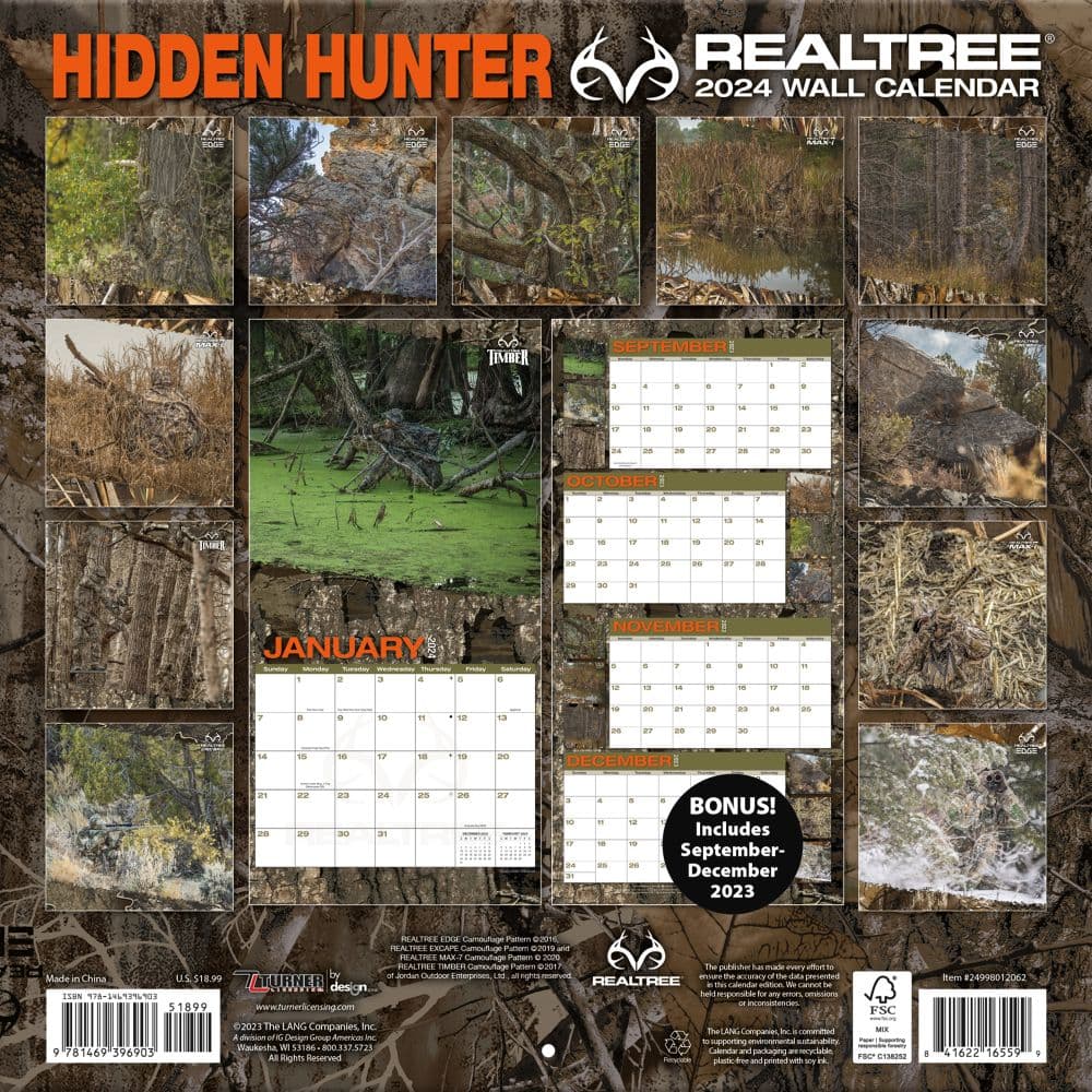 Realtree Hidden Hunter 2024 Wall Calendar Alternate Image 1