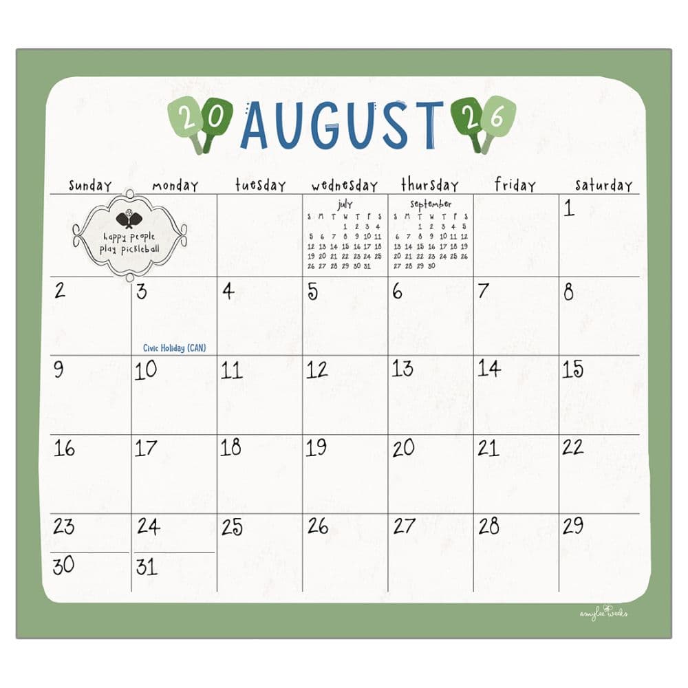 Pickleball 2026 Magnetic Calendar Main Product Image