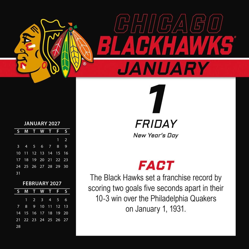 NHL Chicago Blackhawks 2027 Desk Calendar Second Alternate Image