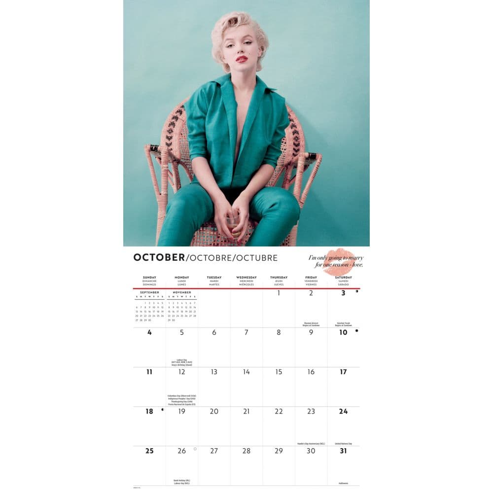 Marilyn Monroe 2026 Wall Calendar Fourth Alternate Image