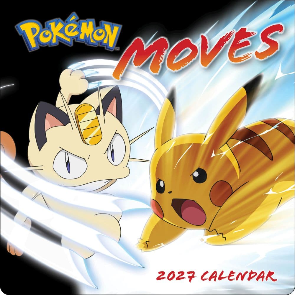 image Pokemon Moves 2027 Wall Calendar Main Product Image