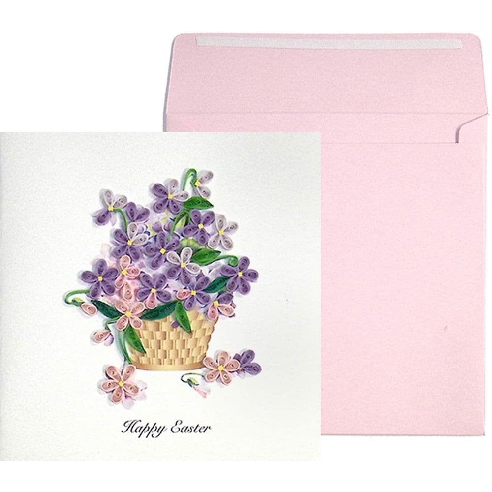 Purple Flowers Easter Basket Card Main Product Image