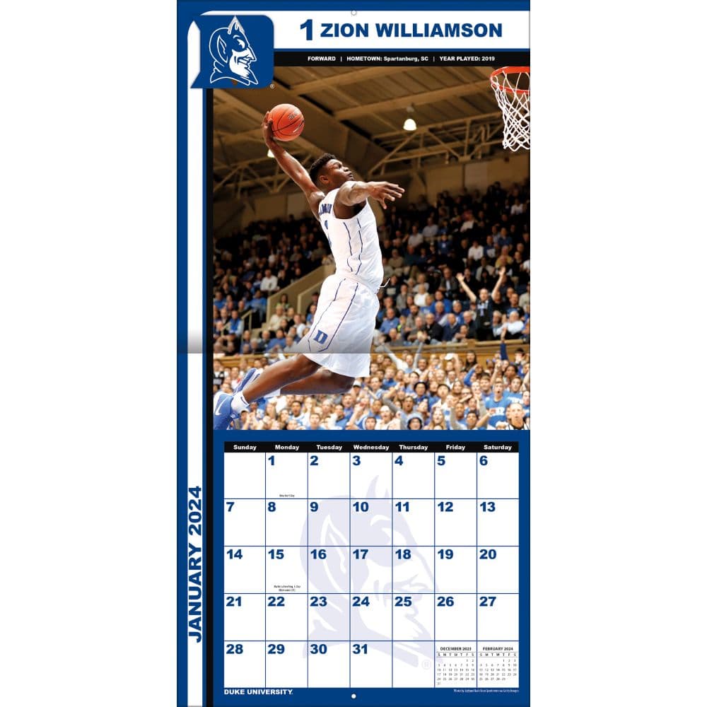 Duke Blue Devils 2024 Mini Wall Calendar