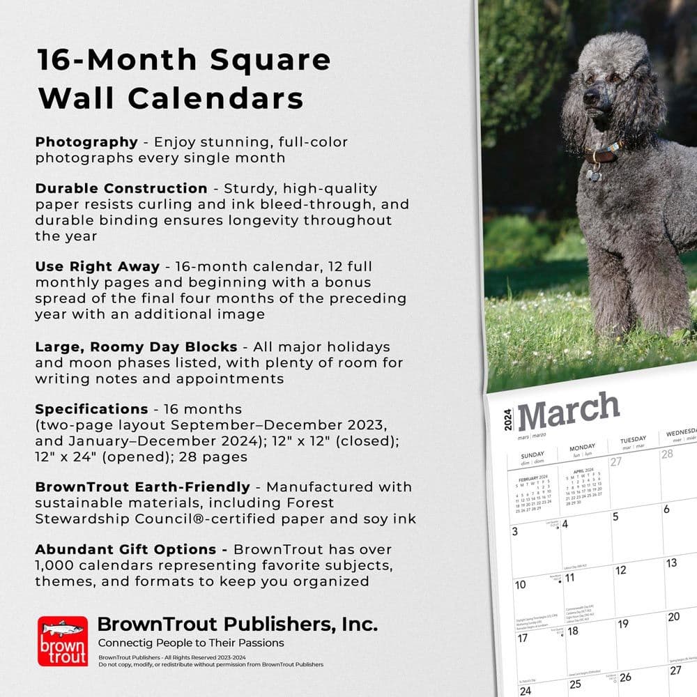Poodles 2024 Wall Calendar