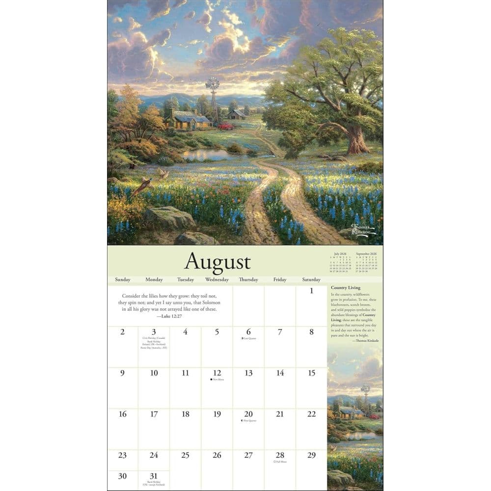 Thomas Kinkade Collectors Edition with Scripture 2026 Wall Calendar Fifth Alternate Image