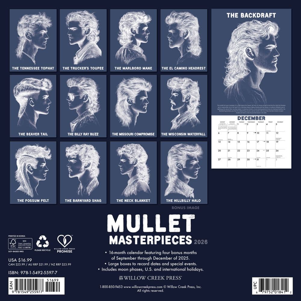 Mullet Masterpieces 2026 Wall Calendar First Alternate Image