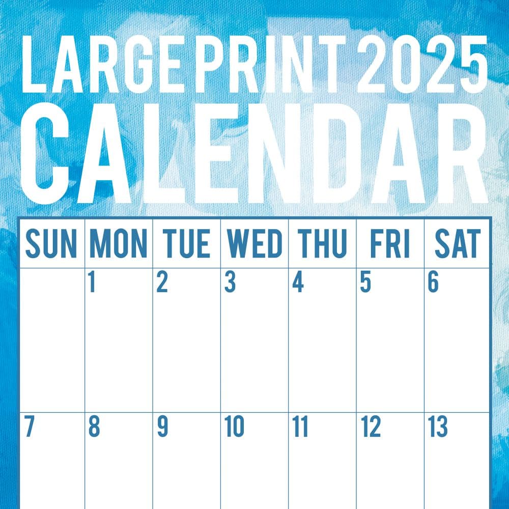 Large Print 2025 Wall Calendar