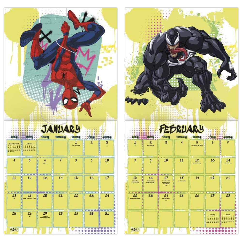 Spider-Man 2026 Wall Calendar Fifth Alternate Image